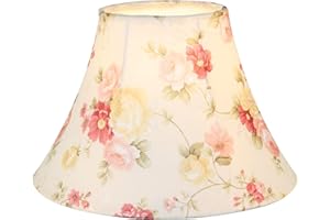 Eastlion 9.8" E27/E14 Screw Tela Pantalla de Lámpara de Pie Mesa y Lámpara de Noche,13x25x17cm Rosa Rose
