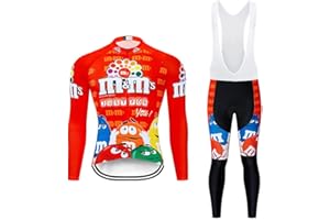 MOXILYN Abbigliamento Ciclismo Set Manica Lunga Completo da Ciclismo per Uomo con Imbottiti Silicone 20D ad Antivento asciugatura per MTB Ciclista Corsa All'aperto