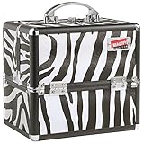 Beautify Professional Small Zebra Print Aluminium Beauty Cosmetics & Make Up Case