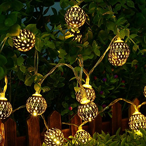 lederTEK, Solar Lichterkette 3,5m 10 LED Kugel warmweiß mit Lichtsensor Weihnachtsbeleuchtung, Beleuchtung für Haushalt, Hochzeit, Weihnachten - 6