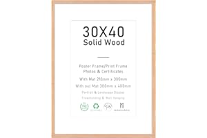 ATOBART OAK telaio in legno massiccio, fotogramma di alcuni colori selezionabile cornice per foto o immagini,30x40 cm,1 cornice in quercia a pezzo