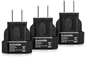 kwmobile 3 x adapter podróżny do wtyczki europejskiej w puszce amerykańskiej - idealny do podróży za granicę - do USA, Kanady, Meksyku