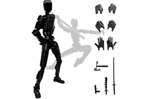 BYTLXM T13 Action Figure, Figura d'azione T13, 13 Action Figure di robot, Stampa 3D di personaggi mobili, Titan 13 Action Figure, regalo perfetto per la tua famiglia. (nero)