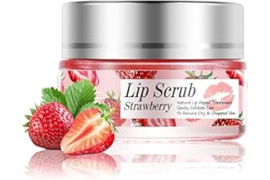 Trendyfave Strawberry Lip Scrub, Lip Exfoliator, Moisturising Scented Lip Scrub For Exfoliating & Smoothing Lips, Lip Scrub Exfoliator & Moisturizer, Hydrating Lip Balm, Lip Care