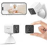 ieGeek Telecamera WiFi Interno a Batteria Videocamera Wireless 100% Senza Fili, FHD 1080P, Rilevazione di Moviment PIR, Audio