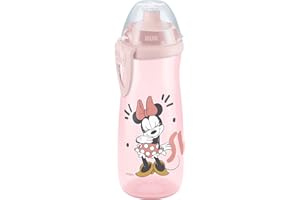 NUK Sports Cup borraccia per bambini | 24+ mesi | Beccuccio push-pull anti-goccia | Clip e coperchio protettivo | Senza BPA | 450 ml | Disney Minnie Mouse