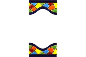 ART ESCUDELLERS Litery do domów - 10 cm. Ręcznie malowane kafelki z literami do domów na znaki, adresy i nazwiska Numery adresowe do domów. Numery i litery adresowe domu Wzór MOSAICO MEDIANO 10,9 cm x 5,4 cm (PUSTA PRZESTRZEŃ)