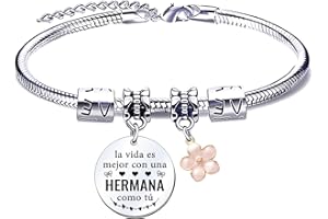 QTQTLP Pulsera Hermana Regalo de Hermana Regalo de Hermana mayor Regalo de Cumpleaños Hermana Pulsera Acero Inoxidable Hermana Pulsera Personalizada Mujer Hermana Pulsera a la Mejor Hermana