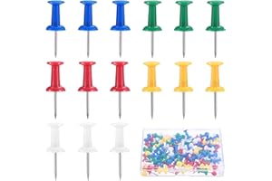 eROOSY 100 PCS Coloured Push Pins, Map Tacks Drawing Pins, Thumb Tacks, Map Thumb Tacks, Coloured Map Tacks with Stainless Steel Point for Bulletin Board, Fabric Marking, Pictures Hanging