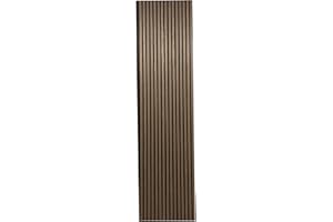BUILT RIGHT Acoustic Wooden Slat Panels for Walls, Premium 3D Wood Veneer Decorative Panelling – Sound Absorbing Slatted Wall Panels for Living Room, Bedroom, Hallway & Office - 240 x 60cm - (Harvest Walnut)