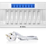 EBL Updated LCD 8 Slots Battery Charger for AA AAA Rechargeable Batteries, Super Fast Battery Charger with Intelligent Batter