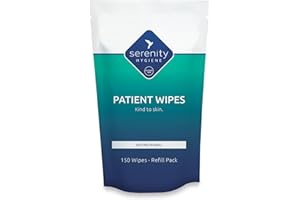 SERENITY HYGIENE Sanitising Patient Wipes - Skin Safe Cleansing Wipes for hands, body areas, sanitising of surfaces and medical equipment - Refill Pouch