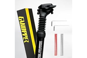 WHEATTHRIVE Adjustable Bike Suspension Seatpost with Spring Coil for Effective Vibration Absorption, Lightweight Aluminium Design for Comfortable Rides (30.4mm)