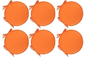 PIPOEI Cuscini per sedia Set di 2/4/6 cuscini per sedia rotonda con lacci, cuscini per sedia rotonda diametro 30 cm, cuscino in poliestere per sedia da bistrot A-11,30cm-6pcs