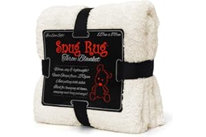 Snug Rug Kremowy koc Sherpa polarowy luksusowy na koce na sofę, ciepły, zimowy, miękki narzuta, 127 x 178 cm