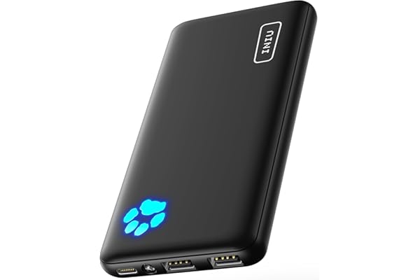 INIU Power Bank, Slimmest USB C Triple 3A de Alta Velocidad 10000mAh Bateria Externa, Bateria Portatil con Linterna para iPhone 15 14 13 12 11 X Pro MAX Samsung S22 S21 S20 iPad Tablet Airpods etc