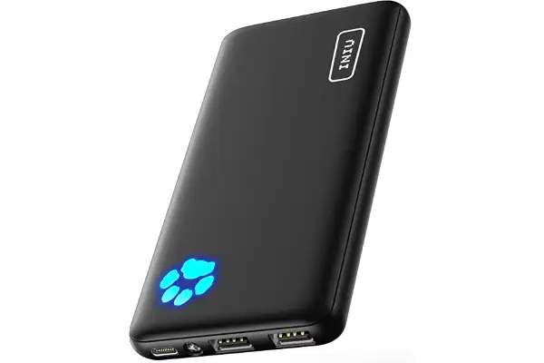 INIU Power Bank, Slimmest USB C Triple 3A de Alta Velocidad 10000mAh Bateria Externa, Bateria Portatil con Linterna para iPhone 15 14 13 12 11 X Pro MAX Samsung S22 S21 S20 iPad Tablet Airpods etc