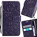 Produktbild LEMORRY Microsoft Lumia 640 LTE Case Leather Flip Wallet Pouch Slim Fit Bumper Protection Magnetic Strap Stand Card Slot Soft TPU Cover for Microsoft Lumia 640 LTE, Blühen Purpurroter