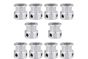 YXTAII Pack-of-10 GT2 Timing Belt Pulley Synchronous Gear Aluminium Wheel for 3D Printer 20 Teeth, 6mm Bore, 6mm Width