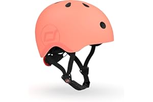 ‎SCOOT & RIDE Scoot and Ride Babyhelm mit verstellbaren Trägern, Mattes Finish, Größen S und M, inklusive LED-Sicherheitslicht und weicher Fleece-Polsterung für zusätzlichen Schutz