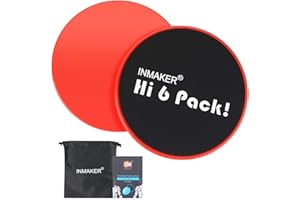 INMAKER Exercise Sliders Fitness, Dual Sided Strength Slides, Core Gliding Discs with Carry Bag, Manual and Ebook (9'', Black Yoroi)