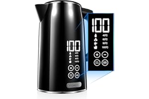 Fohere Bollitore Elettrico con Termostato Regolabile, 4 Temperature Preimpostate per Bollitore da Tè, Bollitore in Acciaio Inox 1,7L, con Funzione di Mantenimento Caldo per 4 Ore