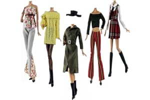 LANCE HOME Ropa para 29cm Muñeca, 5 Conjuntos Moda Abrigo de otoño Vestidos Pantalones Zapatos Sombrero Rompevientos para 29cm Muñecas Accesorios Bebé Regalos (C)