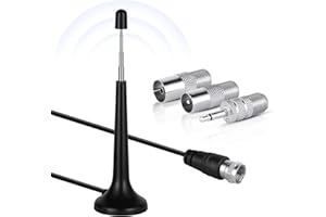 Adiwo DAB Antena radiowa do systemu HiFi wewnątrz, 3M FM, wewnętrzna antena radiowa, cyfrowa, teleskopowa, antena telewizyjna do tunera, wzmacniacza stereo, odbiornika, AV, audio, Vedio, kina domowego