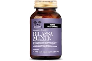 Salugea RILASSA MENTE - Integratore Rilassante contro Ansia e Stress - 100% Naturale - Con Griffonia, Giuggiolo, Melissa E Biancospino - 60 Capsule Vegetali
