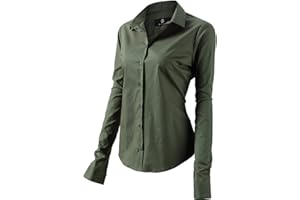 FLY HAWK Camicia da Donna a Maniche Lunghe Basic Casual - Elegante Ufficio Tunica Donna Moda Tee Top Camicetta