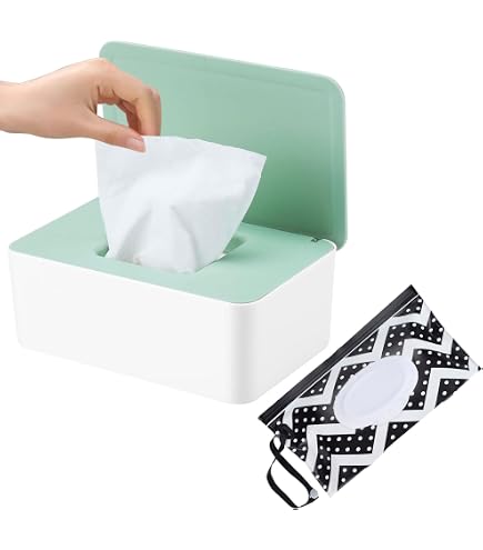 Skyzone Dispenser di salviette, scatola per salviettine umidificate, dispenser per salviette per bambini, scatola per fazzoletti con coperchio