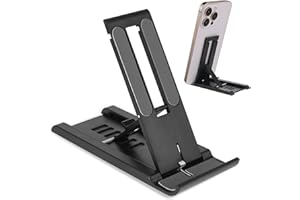 cobee Składany mini stojak na telefon komórkowy, 6 prędkości, regulowany uchwyt na telefon komórkowy, przenośny stojak na tablet, stojak na biurko, stojak na telefon komórkowy