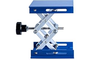 MIRTHBUY Labor Hebebühne Hubtische Hebeplattform Blau Galvanik Aluminium Lab Ständer Rack Scherenheber Lifter für Chemische Instrument (100mm * 100mm)