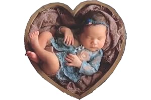 LUCKYTHING Neugeborene Fotografie Requisiten Kinderbett, Baby Foto Kleines Liebesform Holzbett Neugeborene Requisiten Bett Posiert Requisiten Fotostudio Krippe Requisiten Für Foto-Shooting Posiert Baby Fotografi