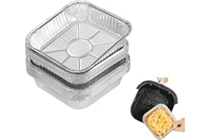 Naisfei 30 Stück Grill Aluschalen, 1200ml Alu Grillschalen, Grill Tropfschale aus Aluminiumfolie für Backen, Braten, Kochen, Klein Behälter(21×21×4,5cm)