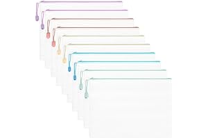 Bimormat 10pcs A4 Plastic Wallets Folders,A4 Zip Wallets Plastic Zip Lock Bags,A4 Zip Folder Document Wallet Zipper File Bags for School,Office,Home