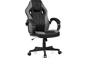 SENSE7 Gaming Prism Ufficio Zocker Gamer Sedia Ergonomica Bracciolo Telaio in Acciaio Inclinazione Regolabile Nero Grigio, Pelle Sintetica, 119x62x60