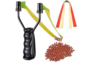 AUVIM Zwille Steinschleuder Set Premium Jagd Schleuder für Sport und Outdoor - Katapult Bundle mit 200 Schleudermunition + 3 Gummibänder