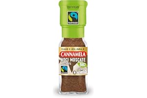 Cannamela – Fairtrade BIO, Noci moscate macinate, Confezione da 20g. Ideale per ragù, ripieni per tortellini e ravioli, polpette, purea di patate, torte