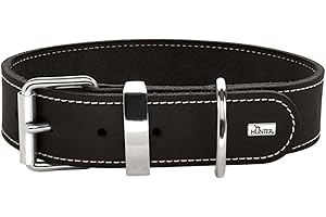 HUNTER AALBORG SPECIAL obroża dla psa, skóra, wytrzymała, wygodna, 60 (M-L), czarna