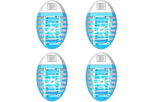 WARDBES Lampada Antizanzare Elettrica, Zanzariera Elettrica con Luce, per Casa Giardino Interno Esterno Cucina Soggiorno, Insetti Zanzare, Mosca, Falene, 100% Professionale ed Efficace (Pacchetto di 4)