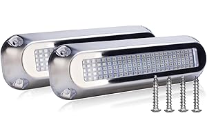 KOVNISE LED Underwater Light for Boats 316 Stainless Steel Boat Transom Mount Light, Waterproof LED Lights/Marine Lights 10-30V，for Stern Interior Navigation Deck Courtesy Night Fishing (White*2)
