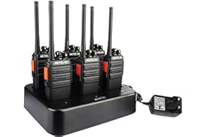 Retevis RT24 Walkie Talkies for Business, 6-Way USB Charger PMR446 License-Free Two Way Radios with VOX, 16 Channels, Long Range Radio Communication – Ideal for Security, Retail, School (6 Packs)