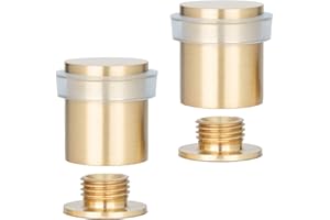 EVI HERRAJES EVI | Pakiet 2 odbojniki | 20x25mm | Gwintowana podstawa | Przezroczysta guma | Mosiądz matowy | Zawiera śrubę + kołek mocujący | Model I-180-CB