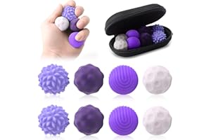 HLAYSHING 8PCS Magnetic Balls Fidget Toy, Silent Fidget Toys,Magnetic Fidget Balls for Adults Kids,Silicone Texture Balls for ADHD, Autism, Anxiety, Office Desk Sensory Magnet Balls Gift