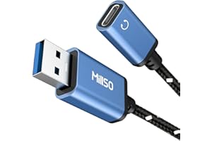 MillSO Przejściówka USB C na wtyczkę USB, 0,2 m, przedłużacz USB typu C, kabel USB OTG, nadaje się do telefonów komórkowych USB C, laptopa, notebooka, komputera, ładowarki, Power Banku, Quest Link