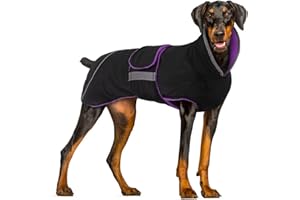 Hjyokuso Manteau pour Chien, Imperméable Veste pour Chien, Manteau Chien Petite Taille, Manteau Hiver Chaud pour Grande Chien ​avec Bandes Réfléchissantes Sûres & Buste Ajustable