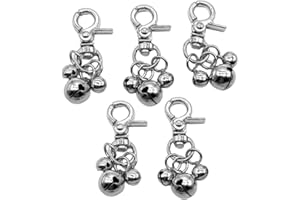 TSUWNO Lot de 5 Cloches pour Animaux de Compagnie : Parfaits pour Colliers, Porte-clés ou comme pendentifs. Charmants et Pratiques pour Votre Chien !