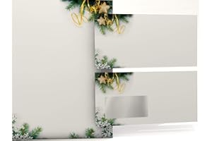 DIRXBUSCHINGER Branches Sapin, 20 feuilles de papier à lettre de Noël haute qualité 110 g/m² et 20 enveloppes assorties Motif