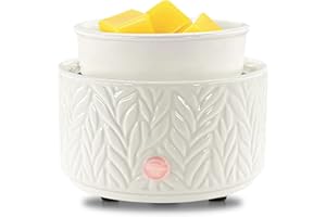 EQUSUPRO Wax Melts Burner Warmer Ceramic Electric Oil Burner Scented Melter Candle Fragrance Wax Burner for Home Office Bedroom Gift & Decor (White)